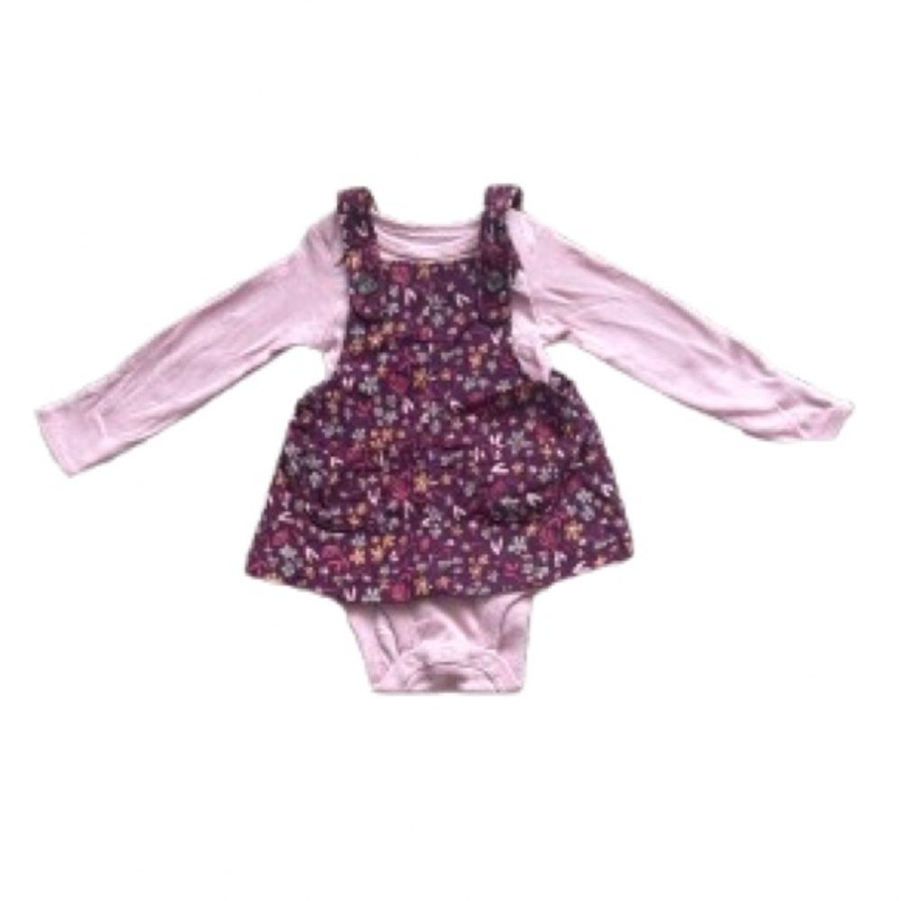 009 NWT Just One You by Carter’s Floral Corduroy Jumper with‎ Onesie - Size: NB